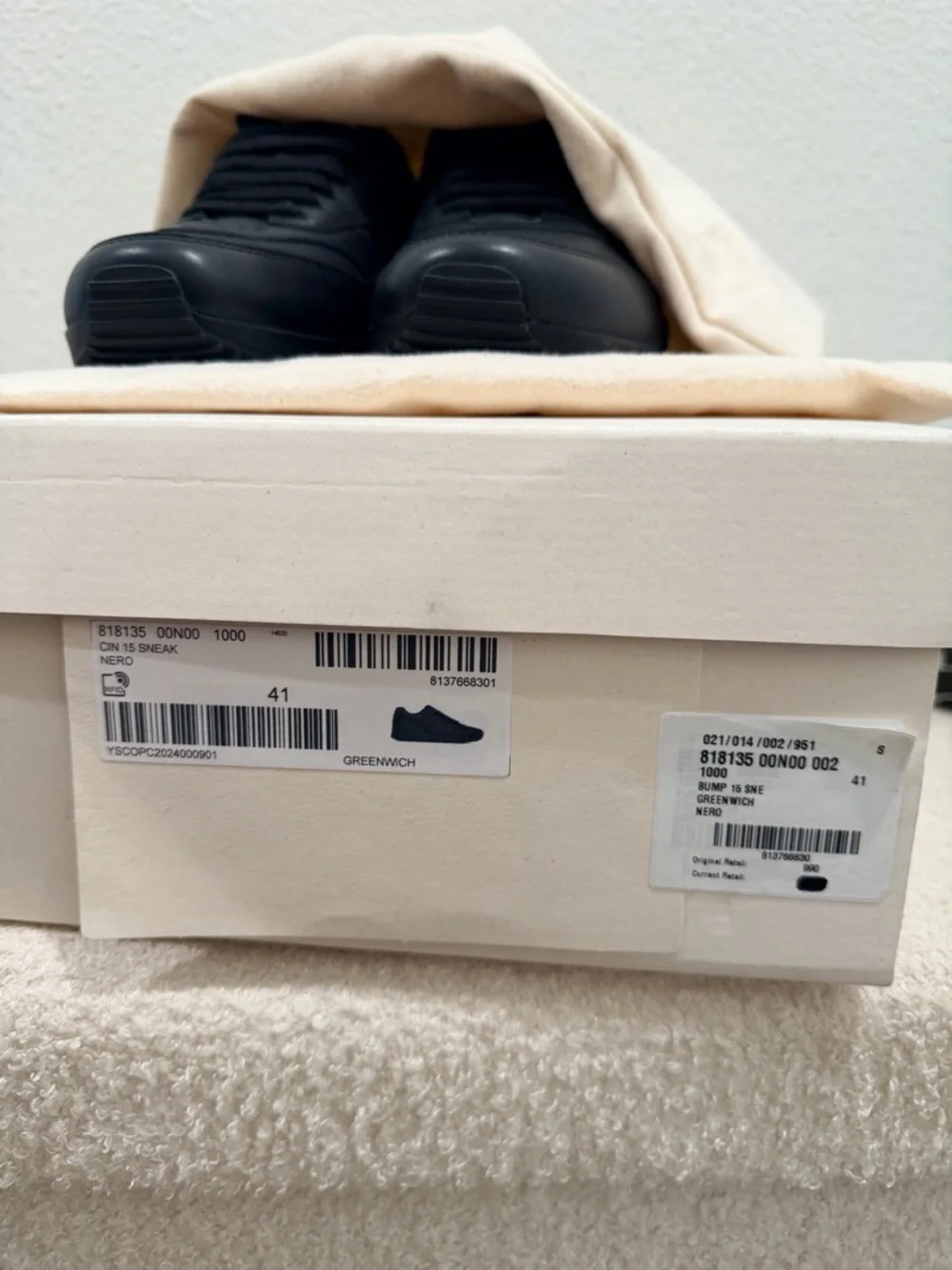 Saint Laurent All-Black Leather Sneakers - Picture 5 of 5